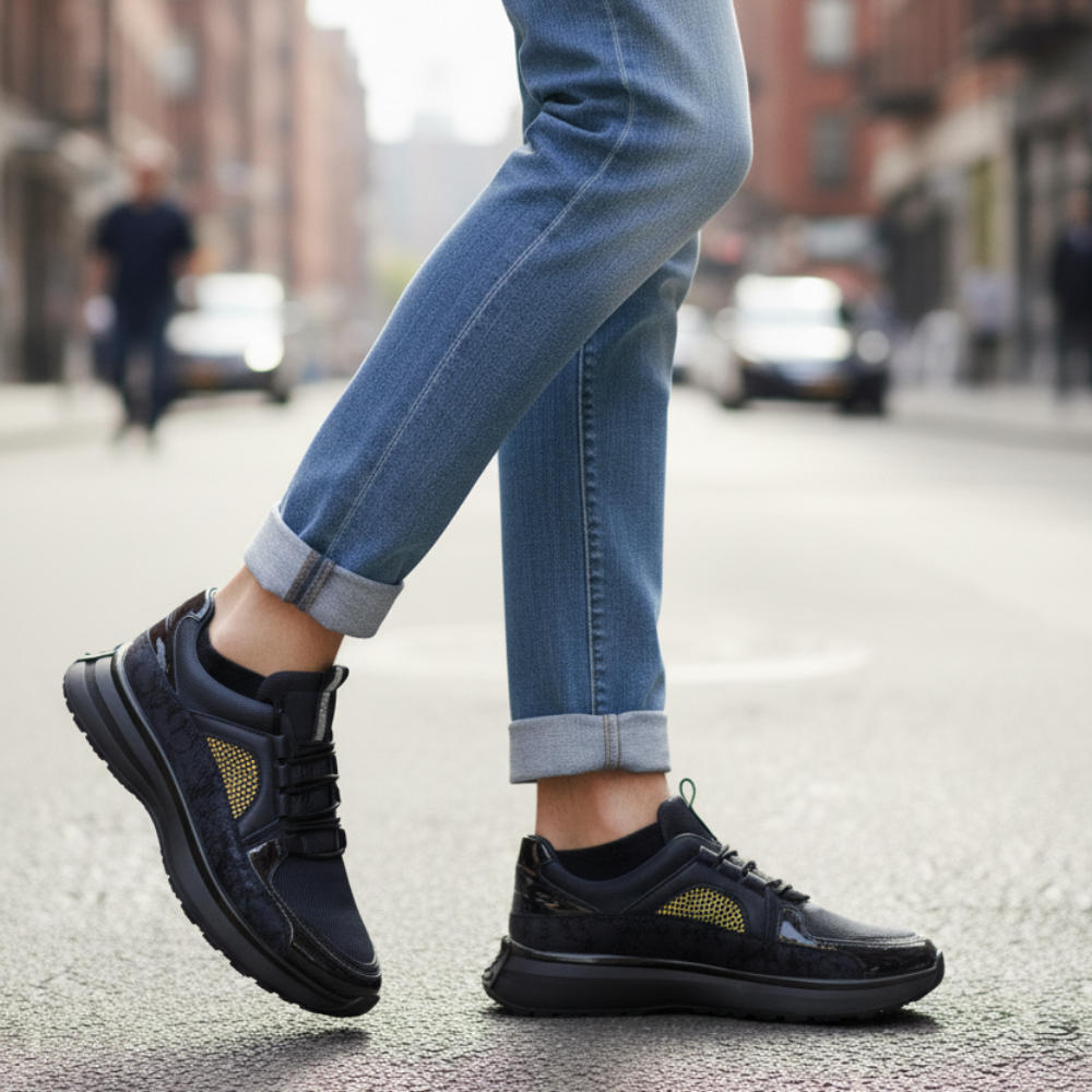 2021 Siyah Hakiki Deri Erkek Sneakers