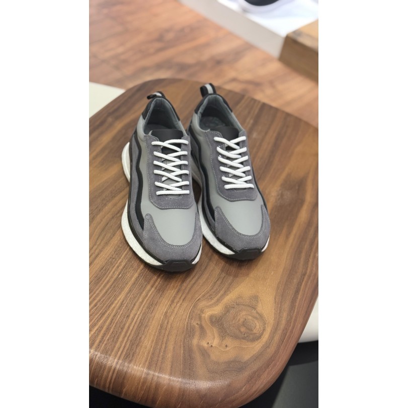 1103 Füme Hakiki Deri Erkek Sneakers