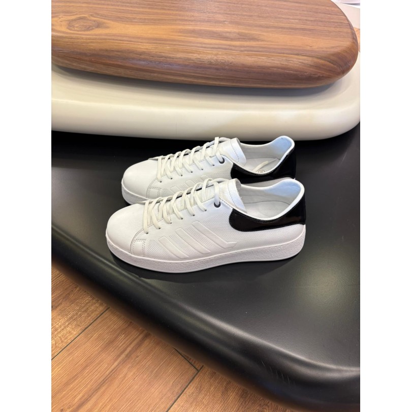 1011 Beyaz Siyah Detay Hakiki Deri Erkek Sneakers