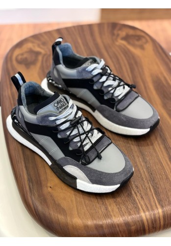 1093 Füme Hakiki Deri Erkek Sneakers