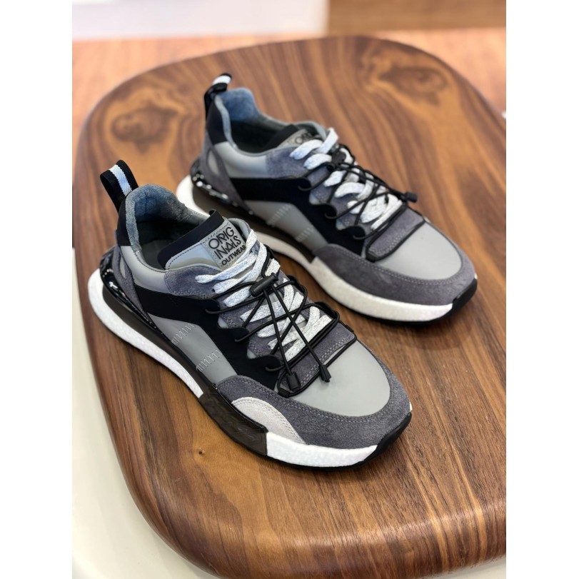 1093 Füme Hakiki Deri Erkek Sneakers