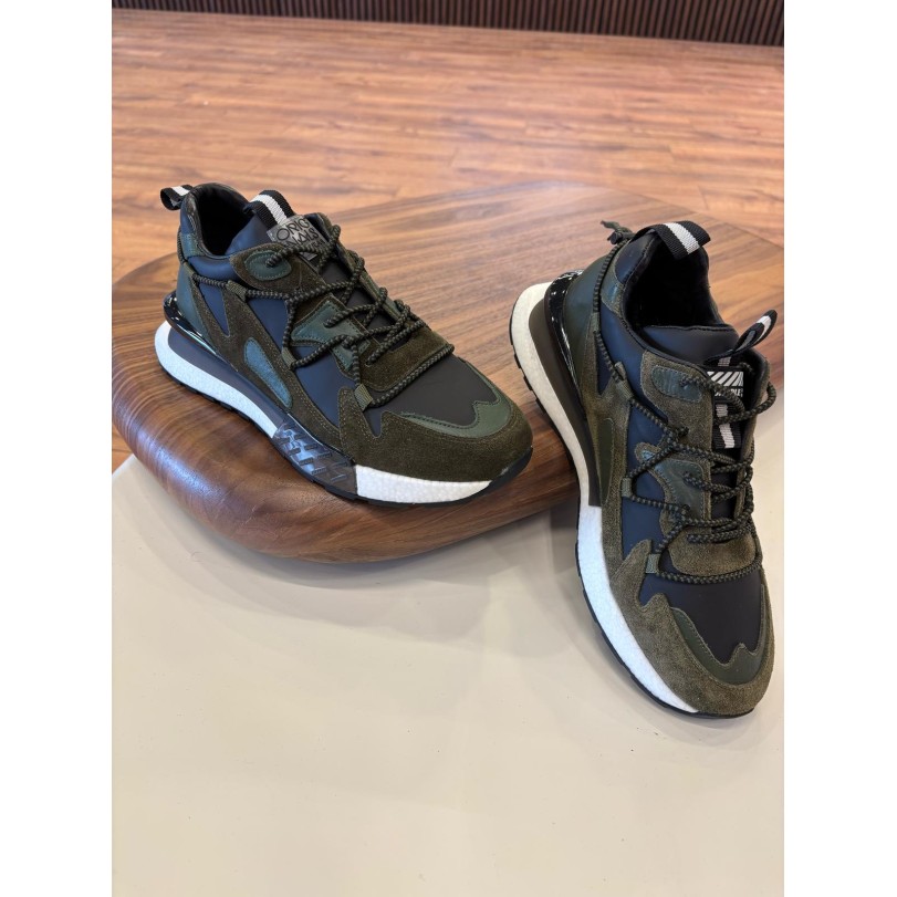1095 Haki Nubuk Hakiki Deri Erkek Sneakers