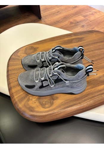 1100 Füme Hakiki Deri Erkek Sneakers