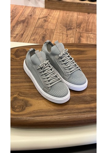 4225 Gri - Beyaz Taban Triko Erkek Sneakers