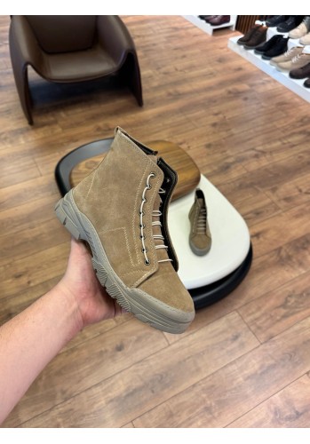 5601 Bej Nubuk Hakiki Deri Bot