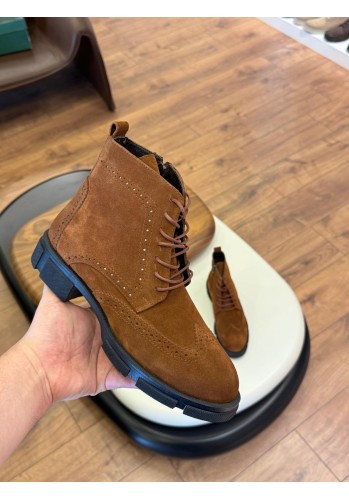 5602 Kahverengi Nubuk Hakiki Deri Bot