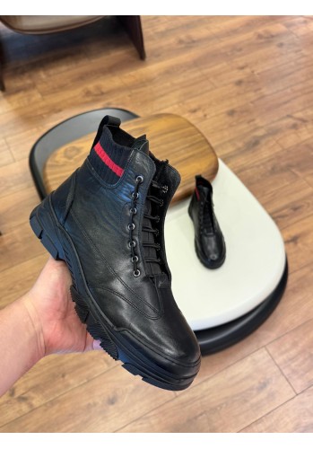 5605 Siyah Cilt Hakiki Deri Bot