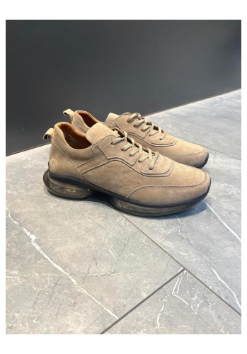 1008 Bej Nubuk Balon Hakiki Deri Erkek Sneakers