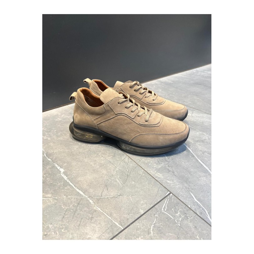 1008 Bej Nubuk Balon Hakiki Deri Erkek Sneakers