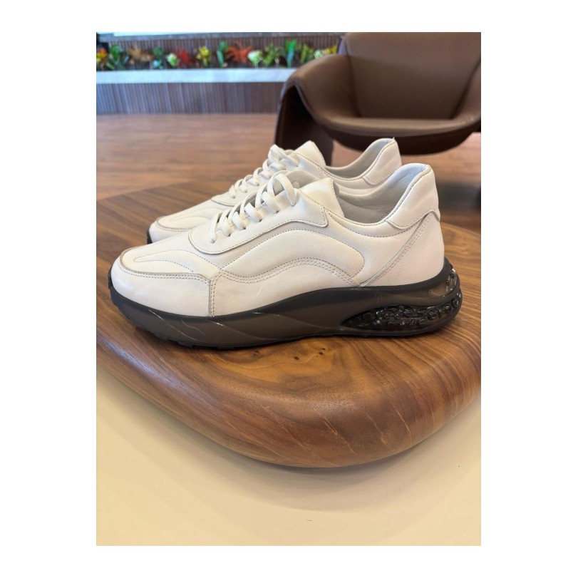 1042 Beyaz Cilt Hakiki Deri Erkek Sneakers