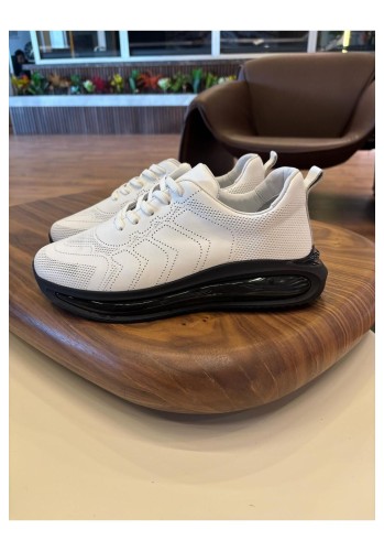 1078 Beyaz Hakiki Deri Erkek Sneakers