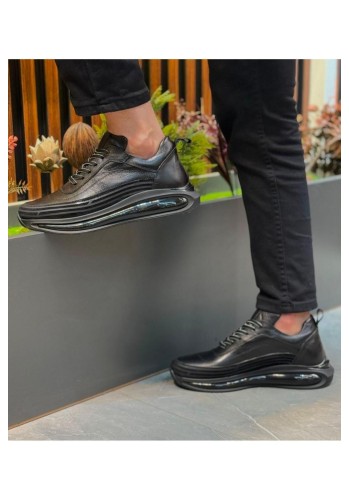 1088 Siyah Cilt Hakiki Deri Erkek Sneakers