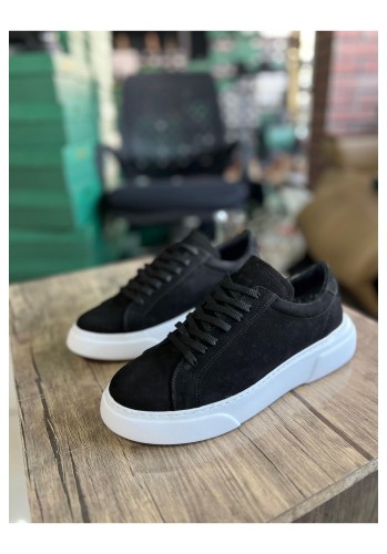 1090 Siyah Nubuk Hakiki Deri Erkek Sneakers