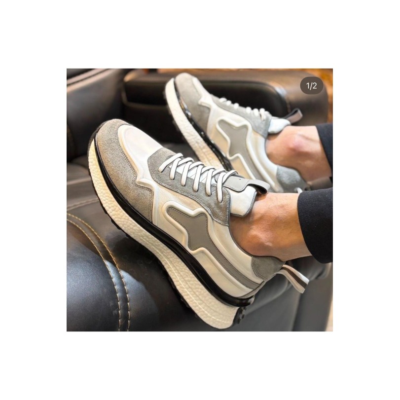 1107 Beyaz Hakiki Deri Erkek Sneakers