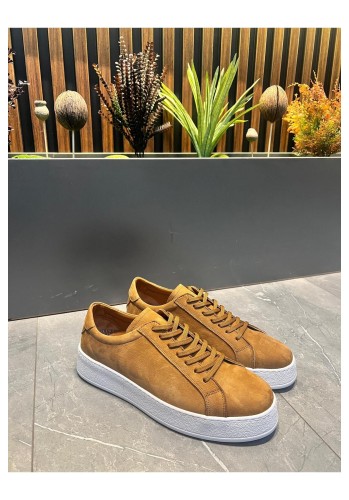 4209 Taba Nubuk Hakiki Deri Erkek Sneakers