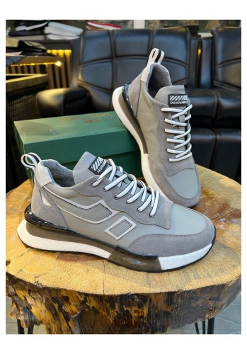 1091 Füme Hakiki Deri Erkek Sneakers