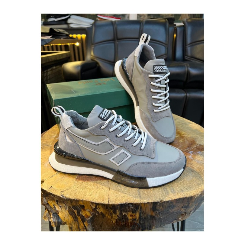 1091 Füme Hakiki Deri Erkek Sneakers