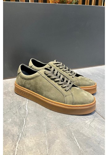 4226 Haki Nubuk Hakiki Deri Erkek Sneakers
