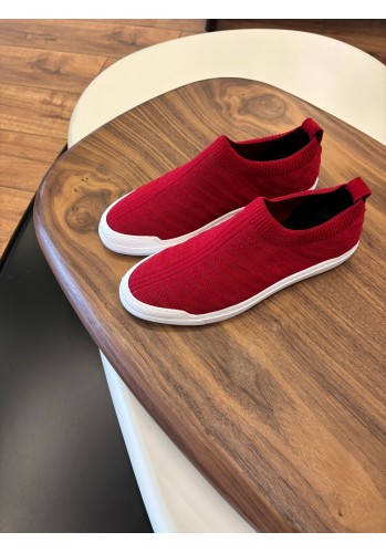 4224 Kırmızı Triko Erkek Sneakers