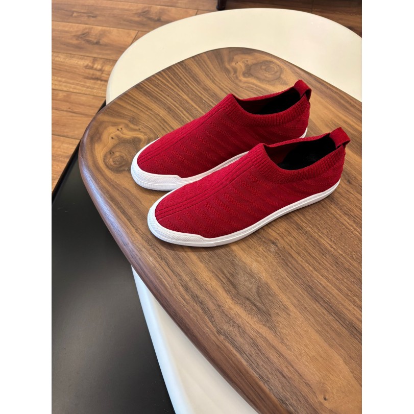 4224 Kırmızı Triko Erkek Sneakers