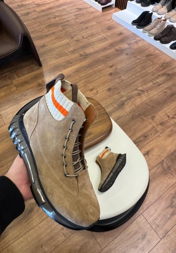 5625 Bej Nubuk Hakiki Deri Bot