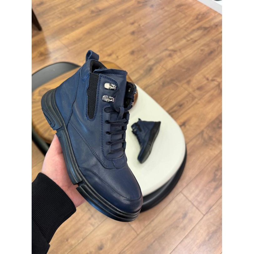 5623 Mavi Cilt Hakiki Deri Bot