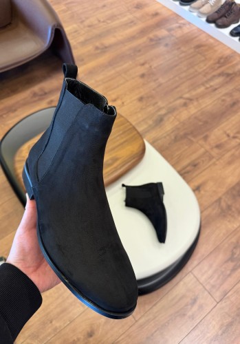 5629 Siyah Nubuk Hakiki Deri Bot