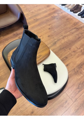 5629 Siyah Nubuk Hakiki Deri Bot