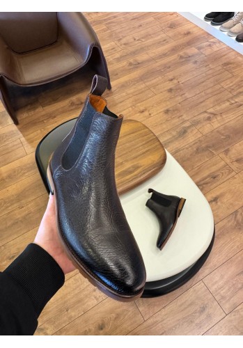 5630 Siyah Cilt Hakiki Deri Bot