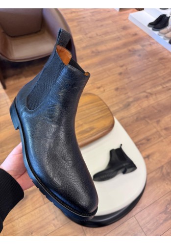 5631 Siyah Cilt Hakiki Deri Bot