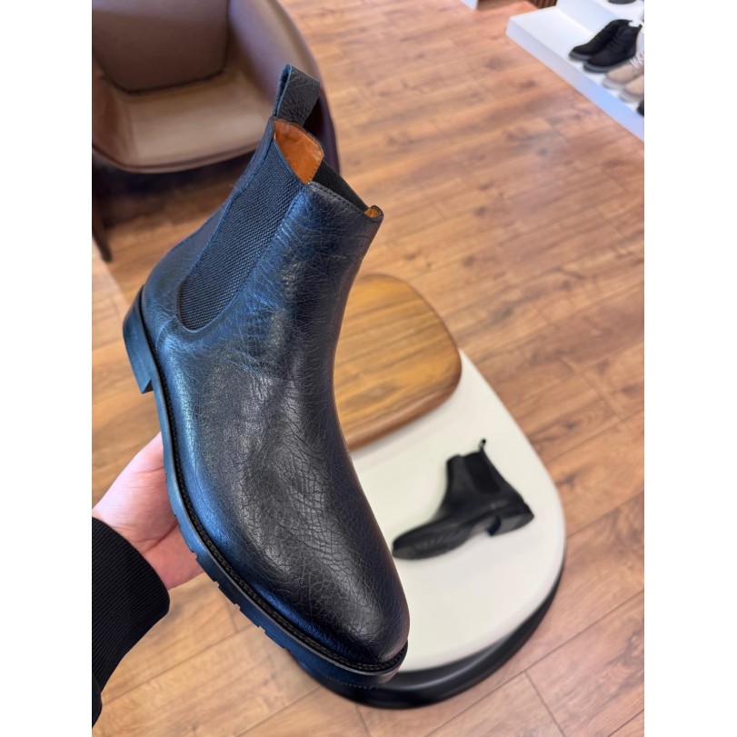 5631 Siyah Cilt Hakiki Deri Bot