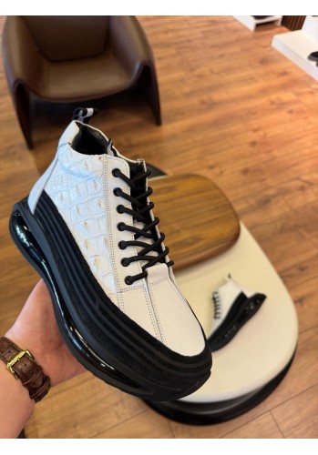 5641 Beyaz Cilt Hakiki Deri Bot