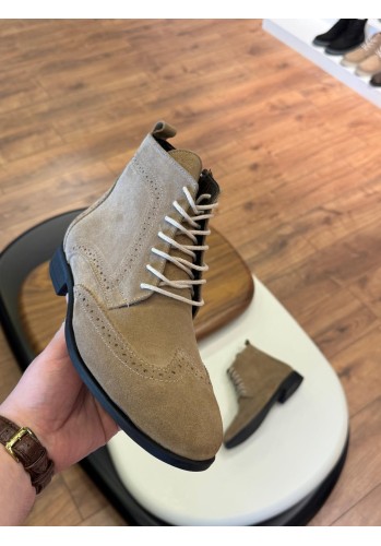 5642 Bej Nubuk Hakiki Deri Bot