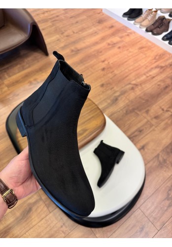 5646 Siyah Nubuk Hakiki Deri Bot