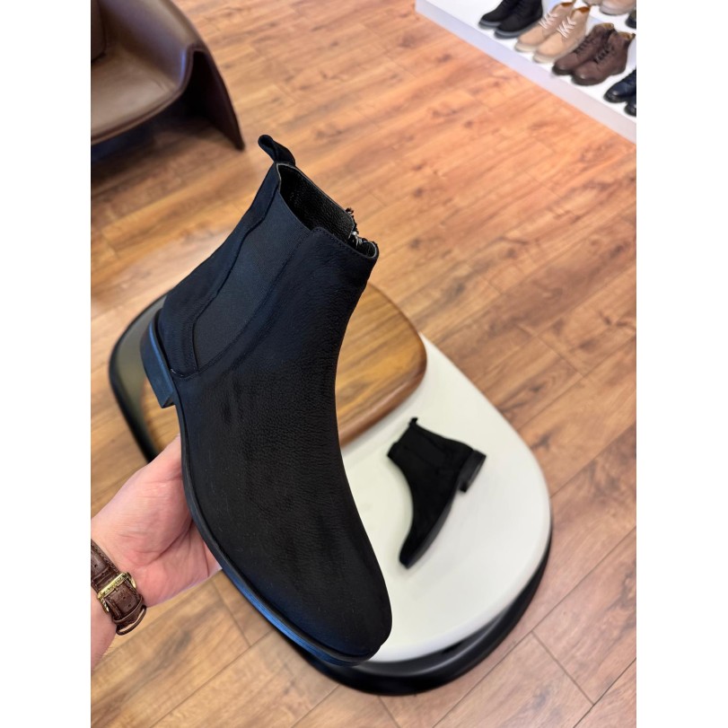 5646 Siyah Nubuk Hakiki Deri Bot