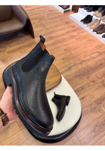 5647 Siyah Cilt Hakiki Deri Bot