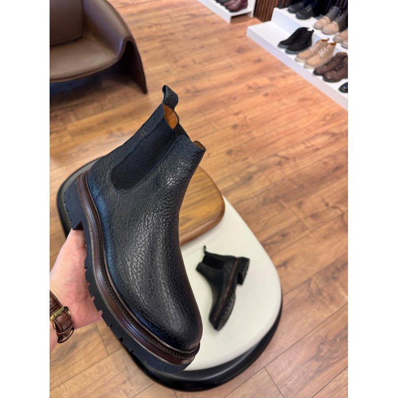 5647 Siyah Cilt Hakiki Deri Bot