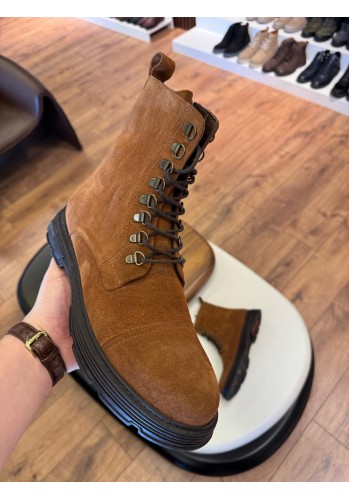 5650 Kahve Nubuk Hakiki Deri Bot