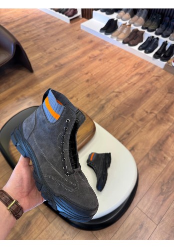 5651 Füme Nubuk Hakiki Deri Bot