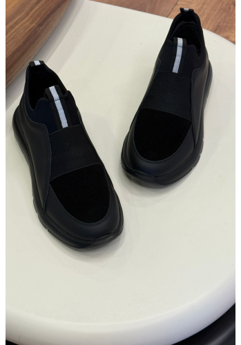 1106 Siyah Hakiki Deri Erkek Sneakers