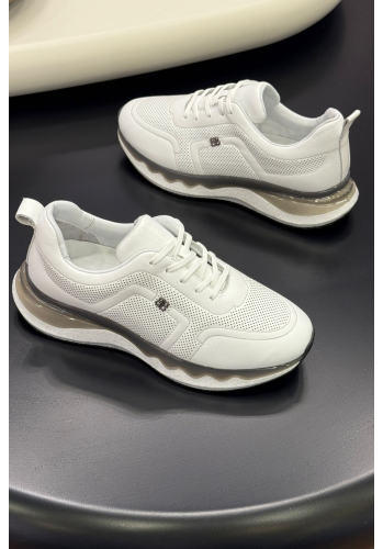 2025 Beyaz Hakiki Deri Erkek Sneakers