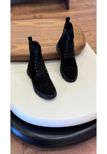 9301 Siyah Süet  Hakiki Deri Bot