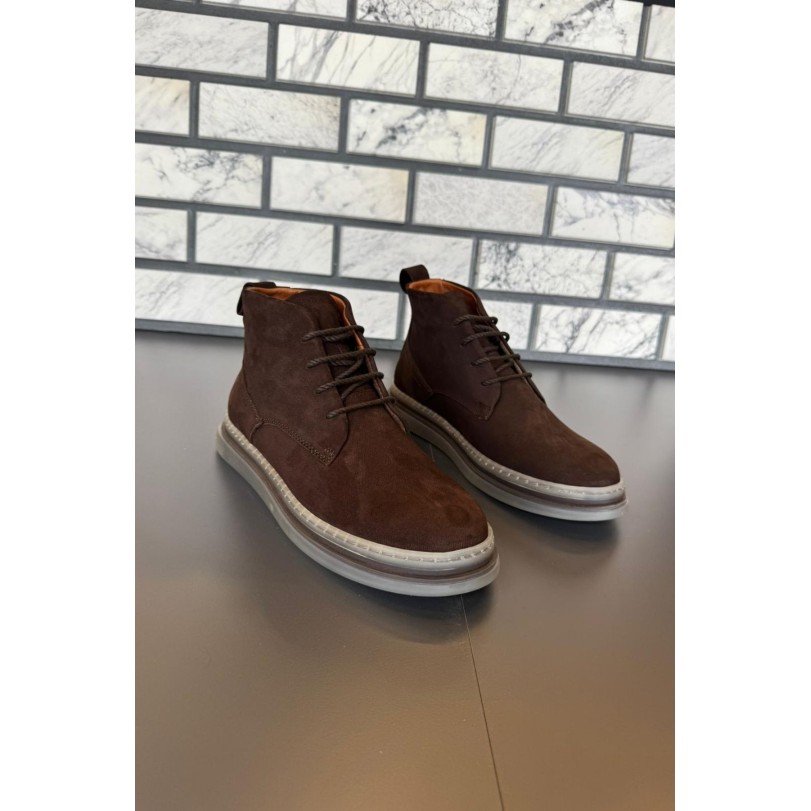10600 Kahverengi Nubuk Hakiki Deri Erkek Bot