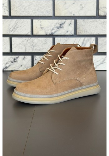 10600 Bej Nubuk Hakiki Deri Erkek Bot