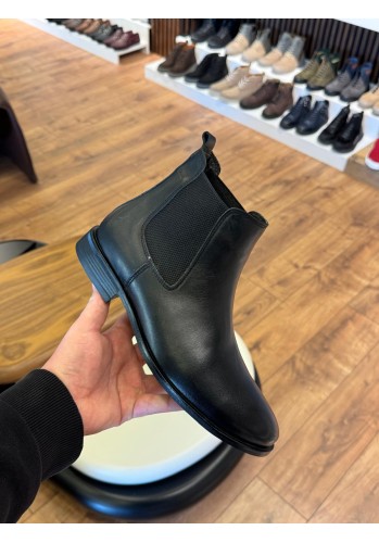 9106 Siyah Cilt Hakiki Deri Bot