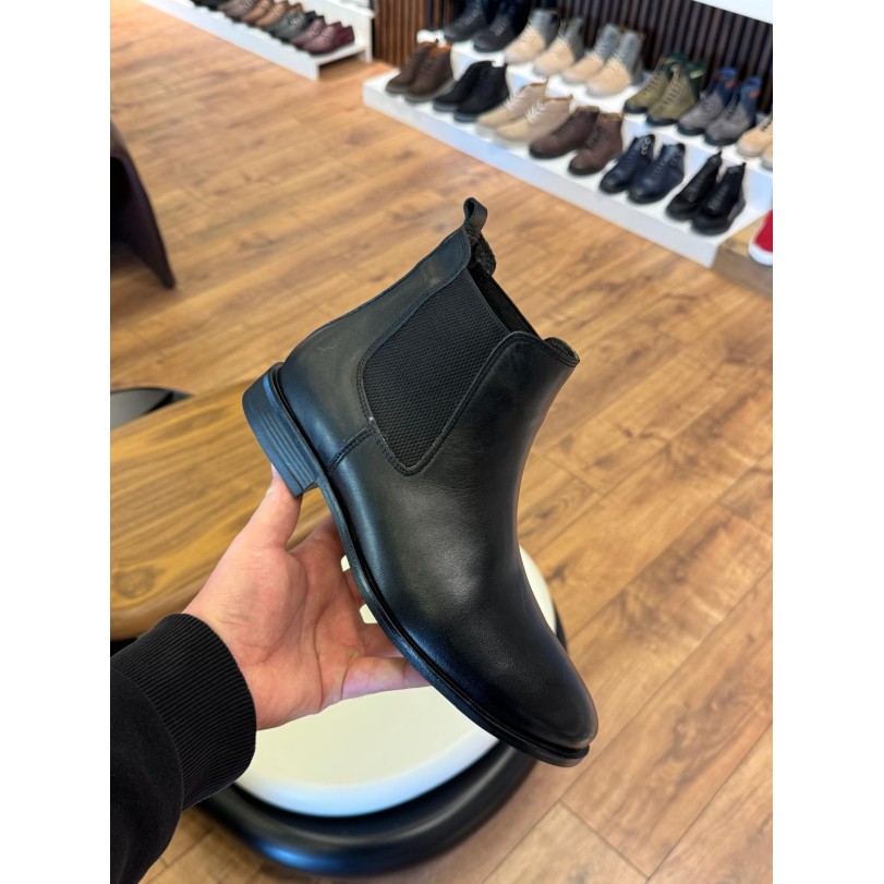 9106 Siyah Cilt Hakiki Deri Bot