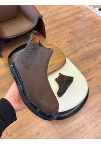 5611 Kahverengi Nubuk Hakiki Deri Bot