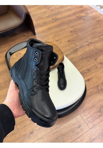 5612 Siyah Cilt Hakiki Deri Bot