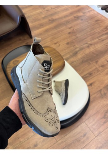 5613 Füme Nubuk Hakiki Deri Bot