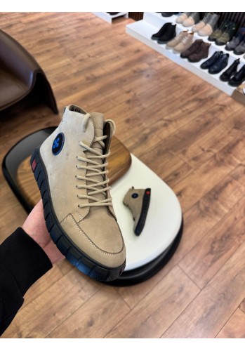 5618 Bej Nubuk Hakiki Deri Bot